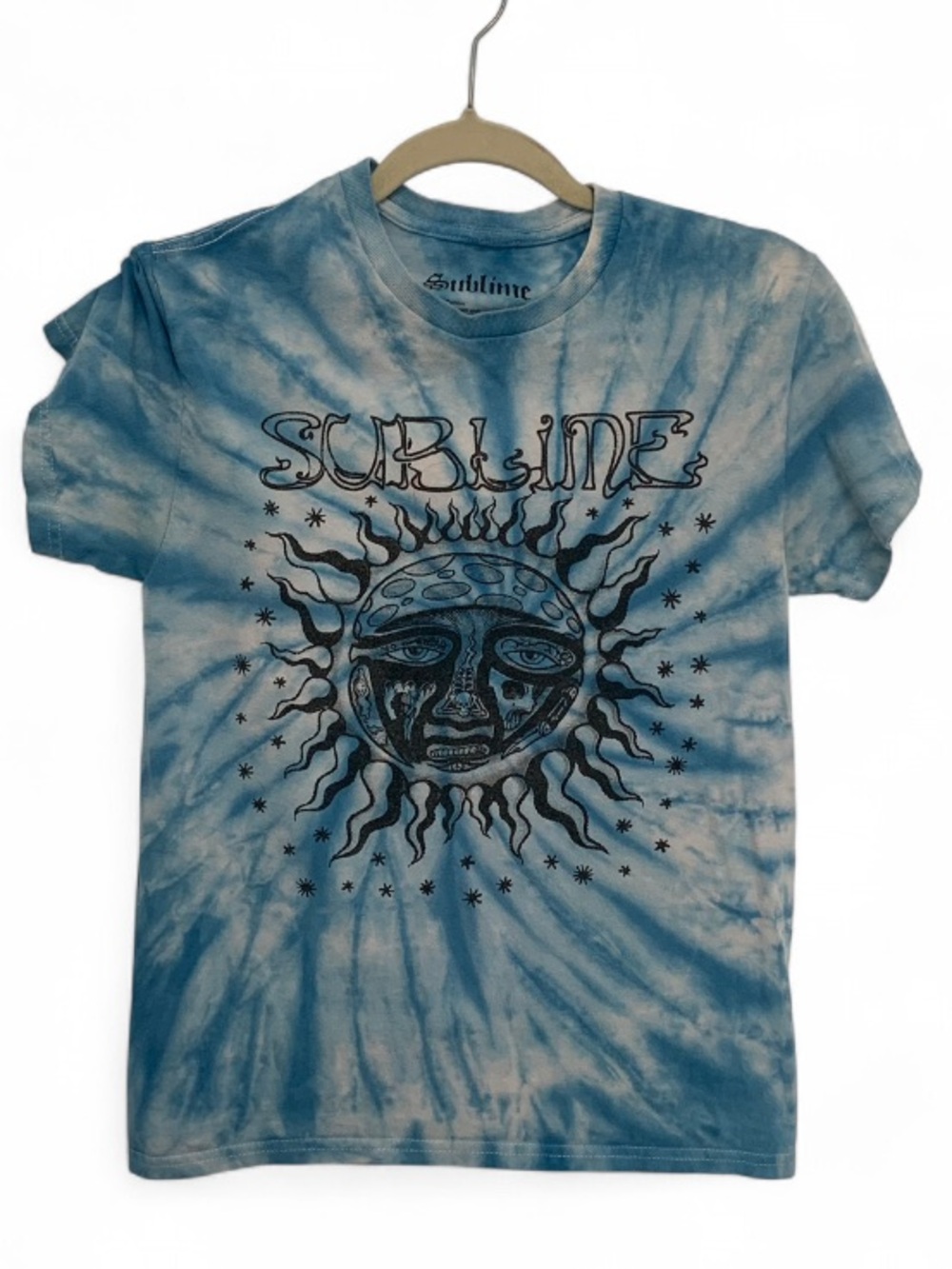 Sublime Blue Tie-Dye Sun Graphic Band Tee